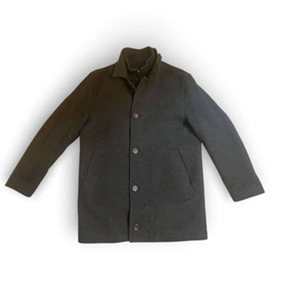 Men's FilaFil Platinum Wool & Cashmere Blend Charcoal Gray Coat (Med)